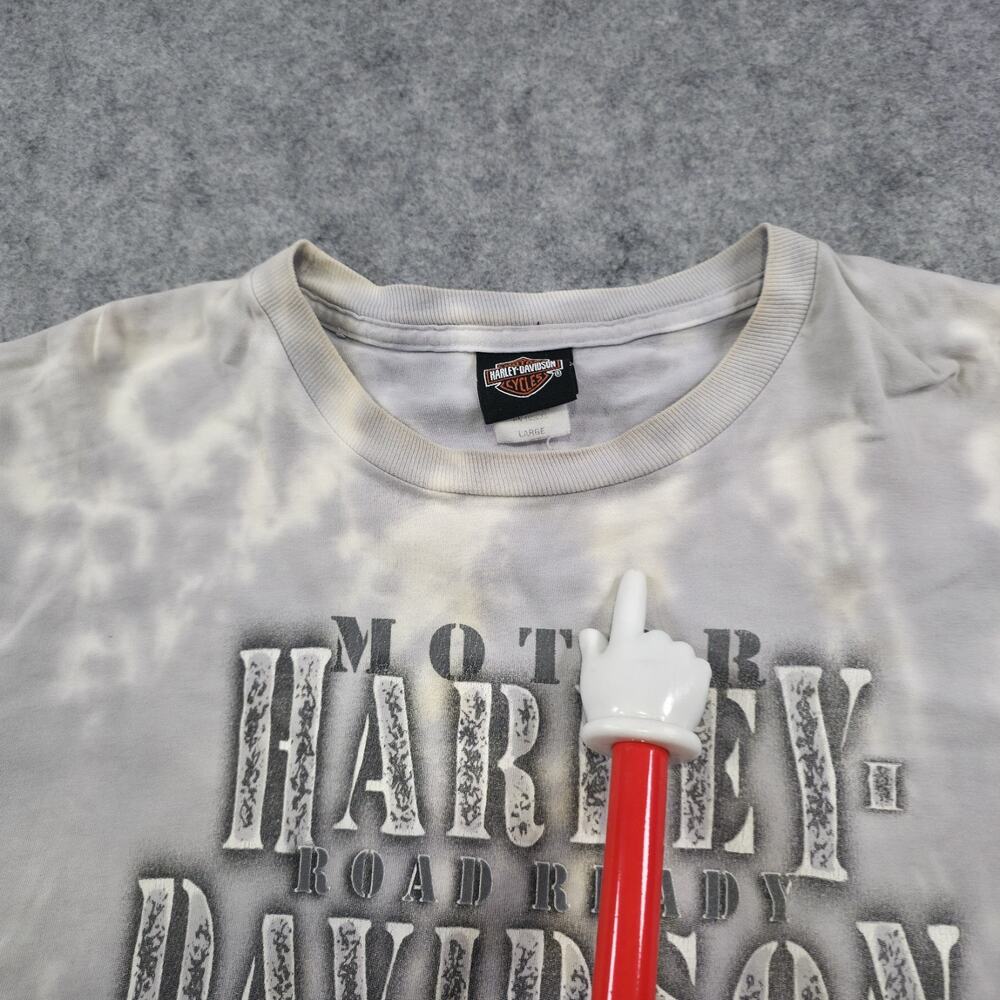VTG Harley Davidson Motorcycles T Shirt Mens Large Tie Dye Flames Graphic Biker - Picture 14 of 16